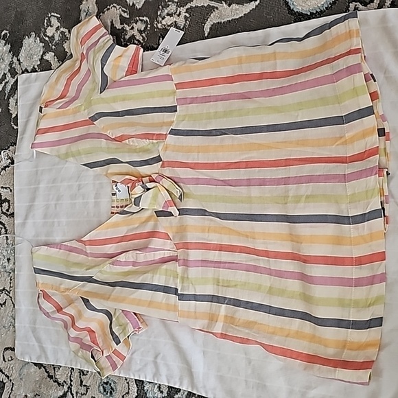 Women’s  Old Navy | Multicolor Striped Tie Front Blouse NWT "K" - Picture 4 of 7